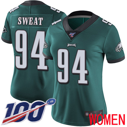 Women Philadelphia Eagles #94 Josh Sweat Midnight Green Team Color Vapor Untouchable NFL Jersey Limited Player1